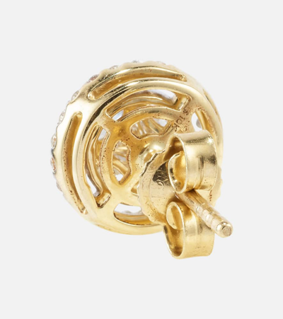 Stone And Strand 10kt Gold Earrings With Diamonds In Gold