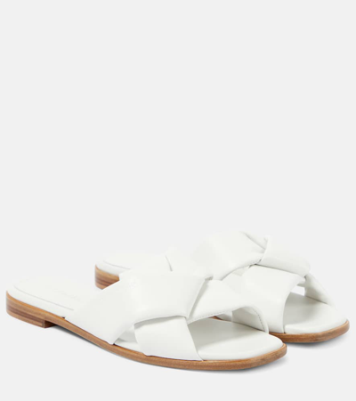 Ferragamo Pantoletten Aus Leder In Weiss