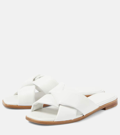 Shop Ferragamo Leather Sandals In Weiss
