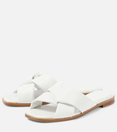 Ferragamo Pantoletten Aus Leder In Weiss