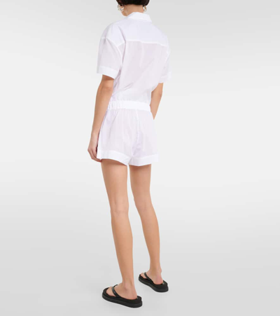Shop Asceno London Cotton Pajama Shorts In White