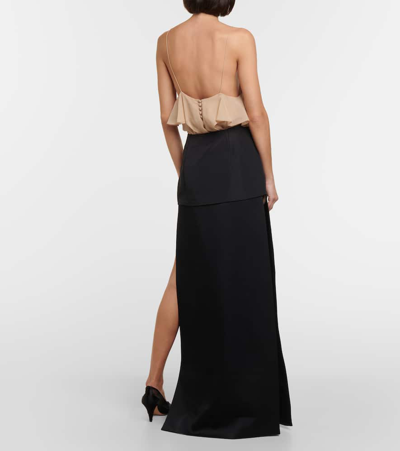 Khaite Saxon Slits Tailored Maxi Skirt In Black
