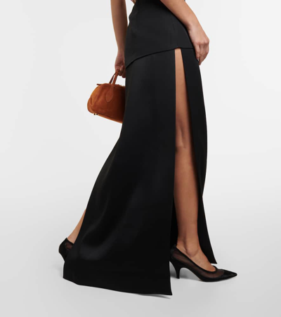 Khaite Saxon Slits Tailored Maxi Skirt In Black