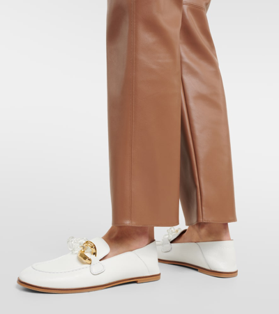 Shop See By Chloé Klaire Leather Loafers In White