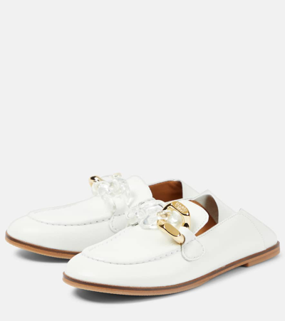 Shop See By Chloé Klaire Leather Loafers In White