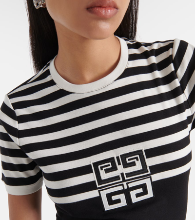 Shop Givenchy 4g Striped Cotton Jersey T-shirt In Black