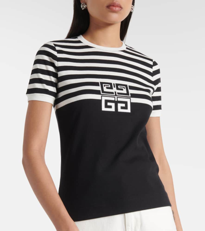 Shop Givenchy 4g Striped Cotton Jersey T-shirt In Black