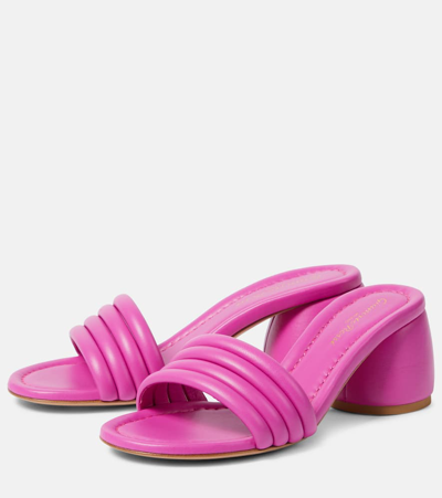 Shop Gianvito Rossi Malou Leather Mules In Pink