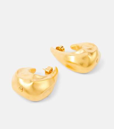 Shop Khaite Olivia Medium Gold-plated Hoop Earrings