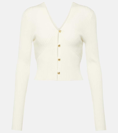 Shop Chloé Wool-blend Cardigan In White
