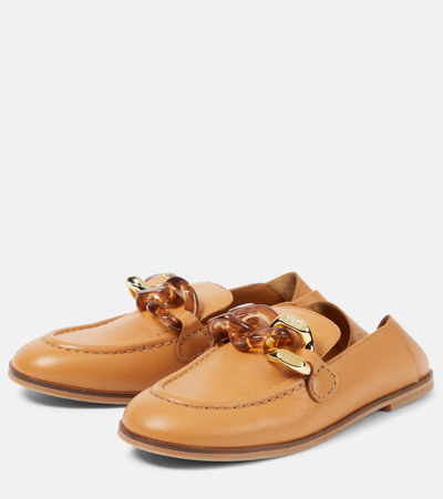 Shop See By Chloé Leather Loafers In Brown