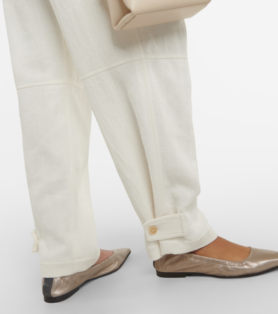 Brunello Cucinelli Metallic Point-toe Ballerina Flats In Silver