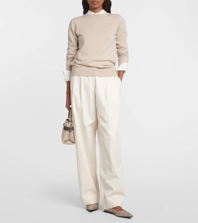 Brunello Cucinelli Metallic Point-toe Ballerina Flats In Silver