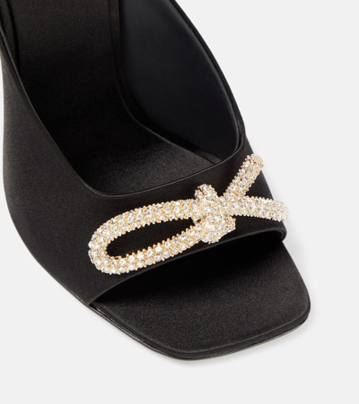 Ferragamo Woman Mule With Asymmetric Bow In Black