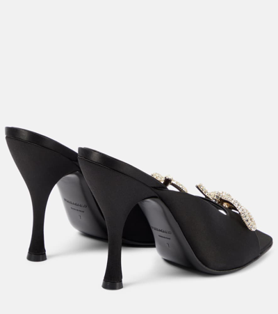Ferragamo Woman Mule With Asymmetric Bow In Black