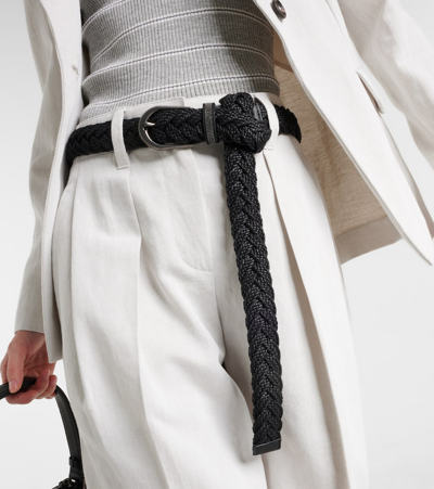 Shop Brunello Cucinelli Braided Belt In Black