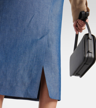 Gabriela Hearst Manuela Wool And Linen Maxi Skirt In Blue