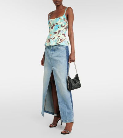 Stella Mccartney Green Printed Camisole In Multicoloured