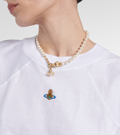 Vivienne Westwood Orb Logo Cotton Jersey T-shirt In White