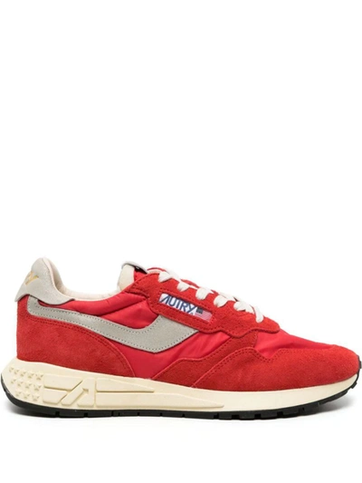 Shop Autry Sneakers In Grey/red