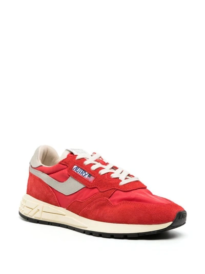 Shop Autry Sneakers In Grey/red