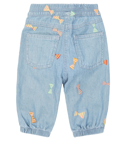 Shop Stella Mccartney Baby Embroidered Jeans In Blue
