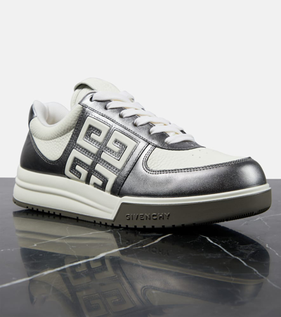 Shop Givenchy G4 Leather Sneakers In White