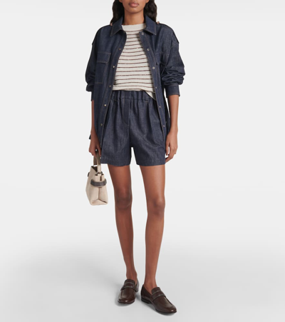 Brunello Cucinelli Striped Cotton Sweater In Multicoloured