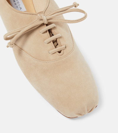 Gabriela Hearst Maya Leather Lace-up Flats In Beige