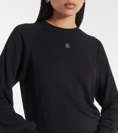 Shop Givenchy Logo Cotton Fleece Sweatshirt In Black
