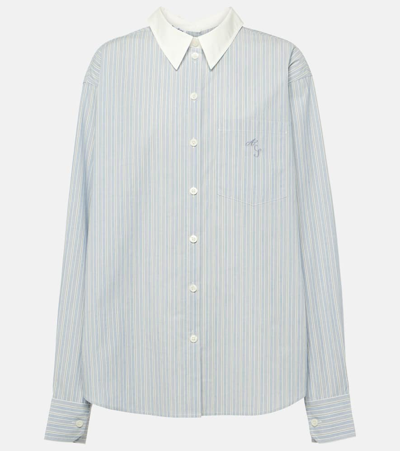 Shop Acne Studios Striped Cotton Shirt In Blue