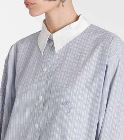 Shop Acne Studios Striped Cotton Shirt In Blue