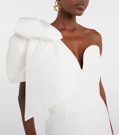 Shop Rebecca Vallance Bridal Bon Ami Bow-detail Midi Dress In White