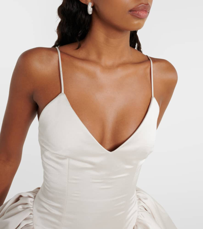 Danielle Frankel Bridal Estelle Satin Twill Minidress In White