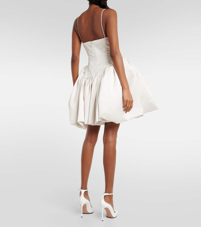 Danielle Frankel Bridal Estelle Satin Twill Minidress In White