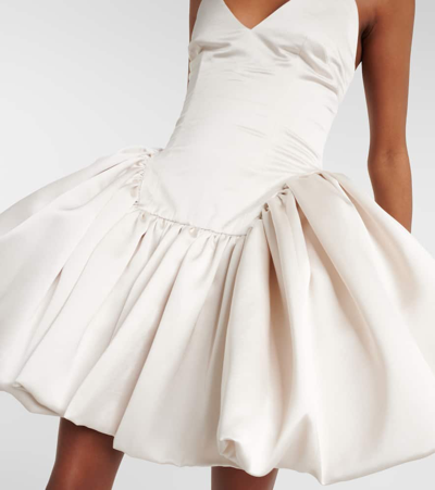 Danielle Frankel Bridal Estelle Satin Twill Minidress In White