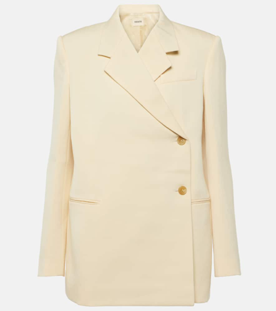 Shop Khaite Otero Wool-blend Blazer In White