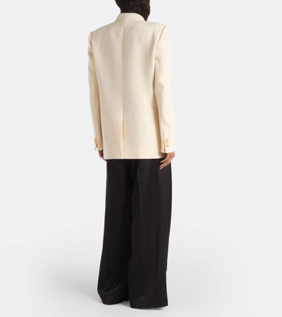 Shop Khaite Otero Wool-blend Blazer In White