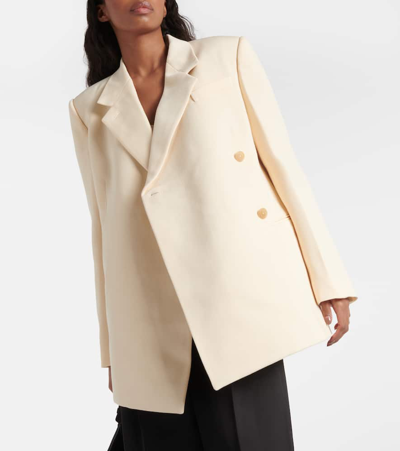 Shop Khaite Otero Wool-blend Blazer In White