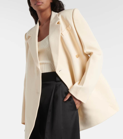 Shop Khaite Otero Wool-blend Blazer In White