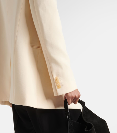 Khaite Otero Wool-blend Blazer Jacket In White