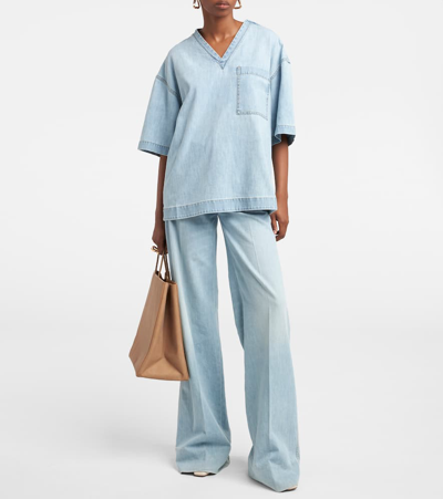 Bottega Veneta High-rise Wide-leg Jeans In Blue