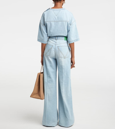 Shop Bottega Veneta High-rise Wide-leg Jeans In Blue