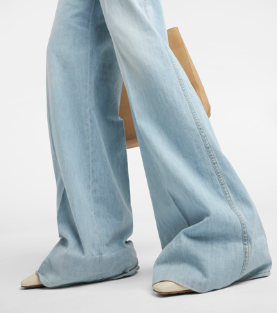 Shop Bottega Veneta High-rise Wide-leg Jeans In Blue