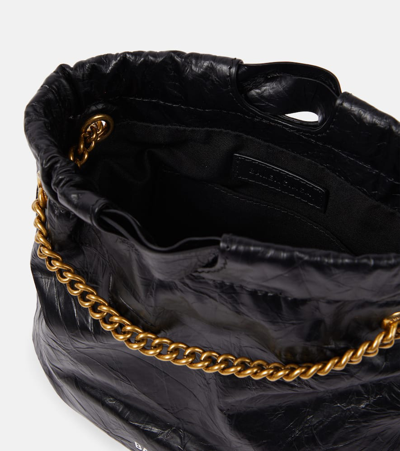 Balenciaga Crush Mini Leather Tote Bag In Black