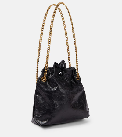 Balenciaga Crush Mini Leather Tote Bag In Black