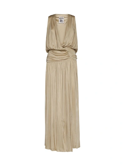 Shop Semicouture Dresses In Camel Light