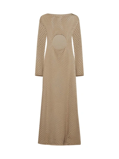 Shop Semicouture Dresses In Camel Light