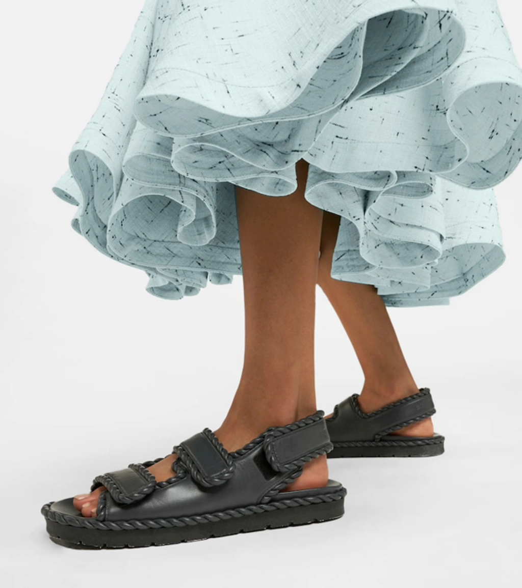サンダル・ミュール BOTTEGA VENETA  Jack Bottega Veneta nappa sandal Bottega Veneta® Women's Jack Flat Sandal in Natural / Black