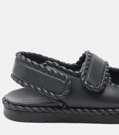 Bottega Veneta Jack Leather Sandals In Black | ModeSens